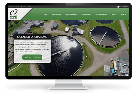 Screenshot of a Lacey website design for Hughes Environmental